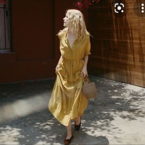 Doen Primrose Dress in Wheat size small